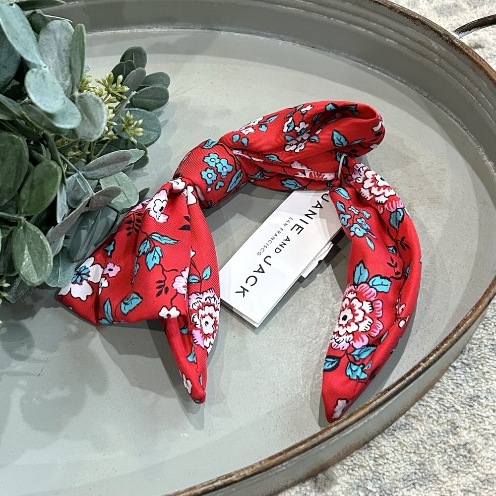 Janie and Jack‎ Toddler Girls Red Floral Headband with Bow NEW One Size
